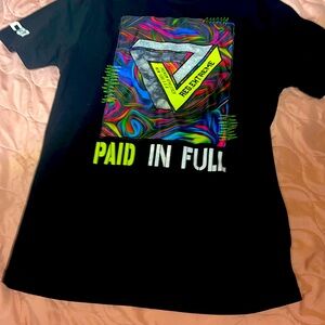 Black shirt with colorful